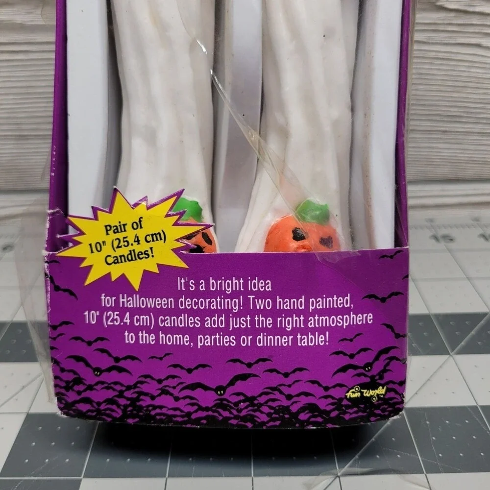 Sculptured Tapers Ghost Shaped Halloween Candles Pumpkin Scary‎ Boo Vtg